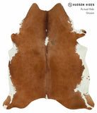 Brown and White Regular Cowhide Rug #15066