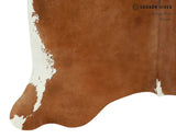 Brown and White Regular Cowhide Rug #15066