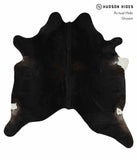 Solid Black Cowhide Rug #15150