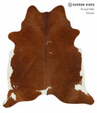 Brown and White Regular Cowhide Rug #15220