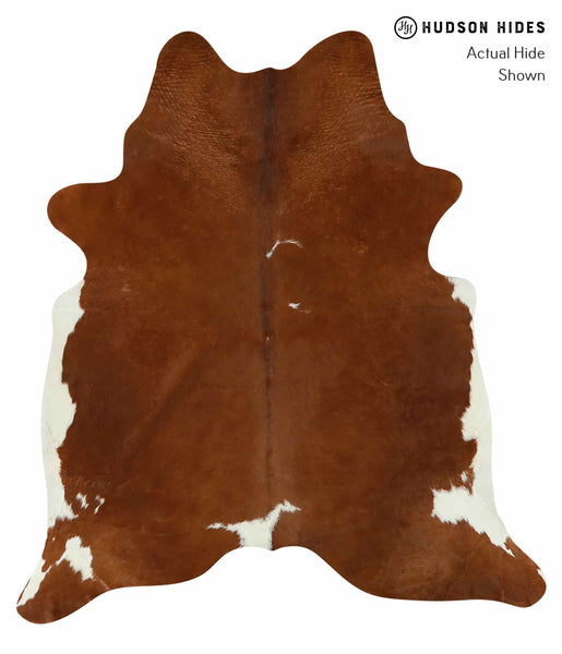 Brown and White Regular Cowhide Rug #15220