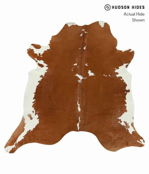 Brown and White Cowhide Rug #15268