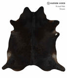 Solid Black Cowhide Rug #15523
