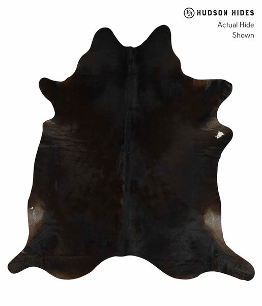Solid Black Cowhide Rug #15523