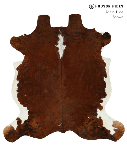 Brown and White Cowhide Rug #15717