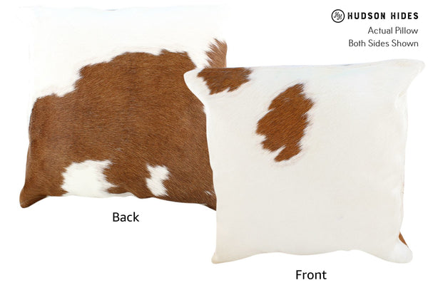 Brown and White Cowhide Pillow #16300