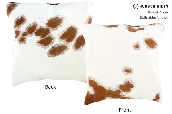 Brown and White Cowhide Pillow #16326
