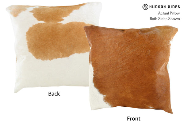 Brown and White Cowhide Pillow #16357