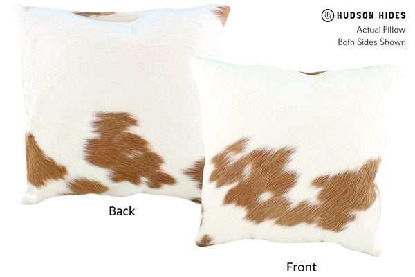 Brown and White Cowhide Pillow #16365
