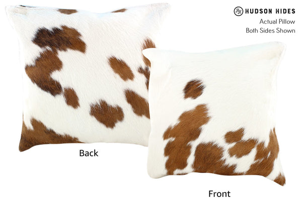 Brown and White Cowhide Pillow #16367