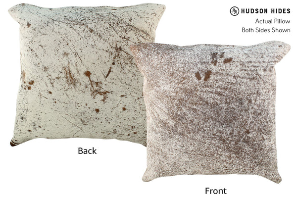 Salt and Pepper Brown Cowhide Pillow #16488