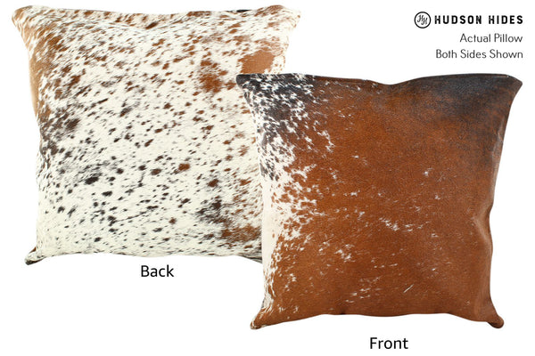 Salt and Pepper Brown Cowhide Pillow #16493