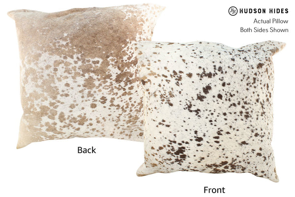 Salt and Pepper Brown Cowhide Pillow #16537