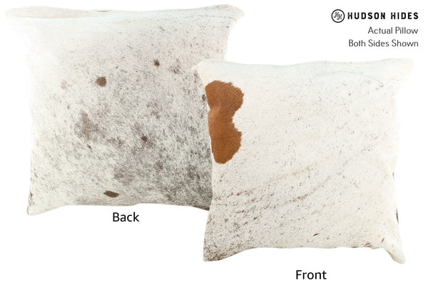 Salt and Pepper Brown Cowhide Pillow #16562