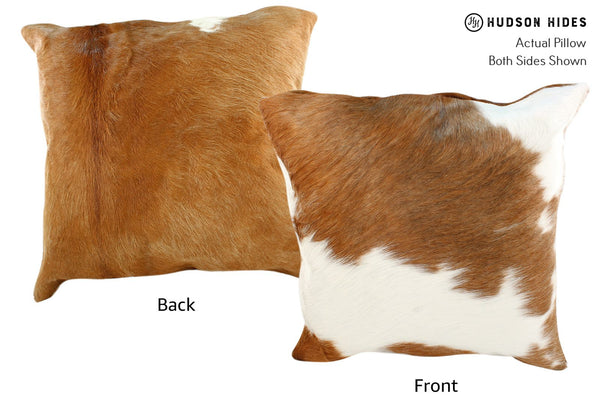 Brown and White Cowhide Pillow #16581