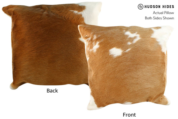 Brown and White Cowhide Pillow #16618
