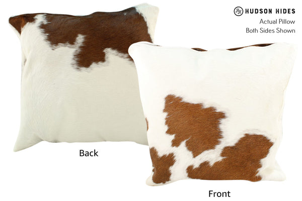 Brown and White Cowhide Pillow #16620
