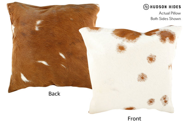 Brown and White Cowhide Pillow #16626