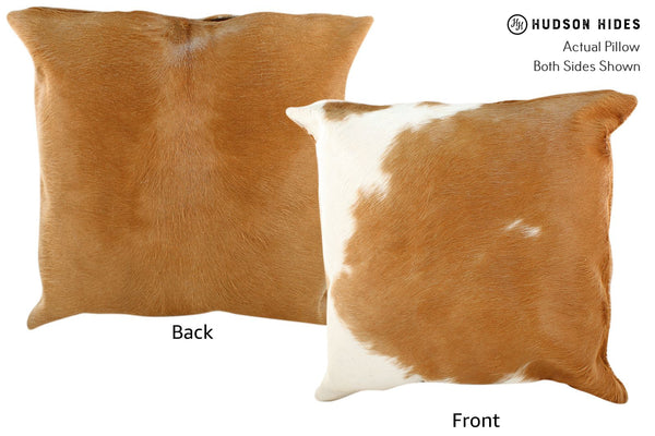 Brown and White Cowhide Pillow #16641