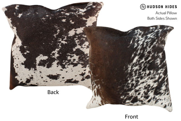 Salt and Pepper Brown Cowhide Pillow #16759
