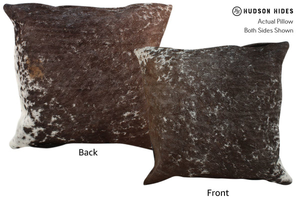 Salt and Pepper Brown Cowhide Pillow #16771