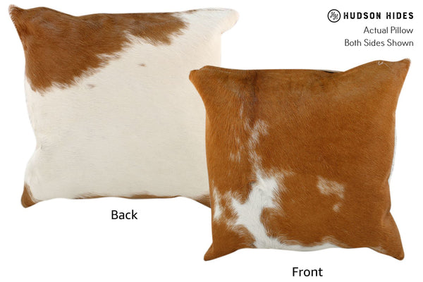 Brown and White Cowhide Pillow #16786