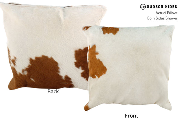 Brown and White Cowhide Pillow #16807