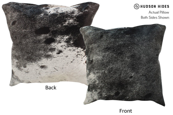 Salt and Pepper Black Cowhide Pillow #16829