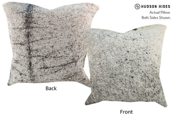 Salt and Pepper Black Cowhide Pillow #16843