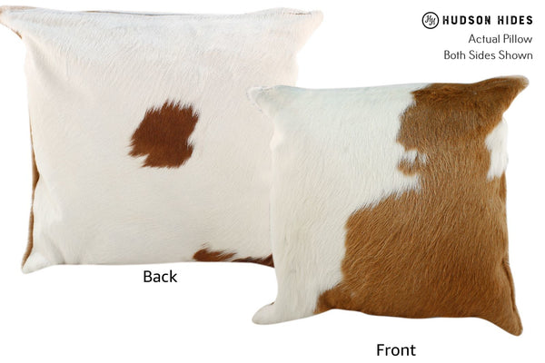 Brown and White Cowhide Pillow #16846