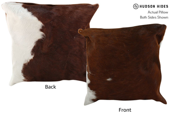 Brown and White Cowhide Pillow #16849