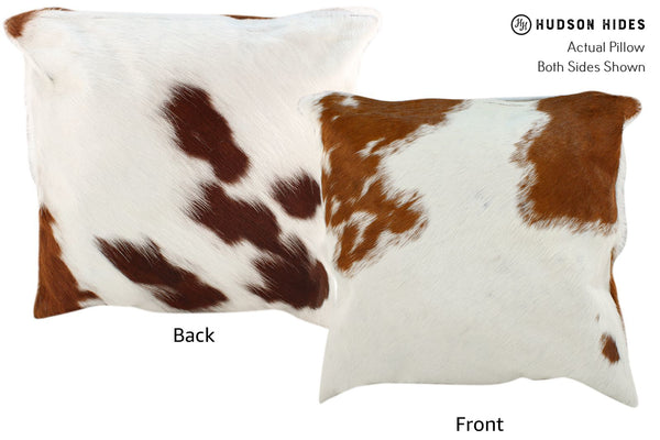 Brown and White Cowhide Pillow #16850