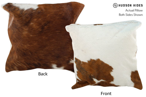 Brown and White Cowhide Pillow #16853