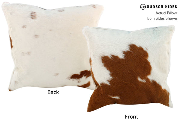 Brown and White Cowhide Pillow #16860