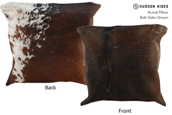 Salt and Pepper Brown Cowhide Pillow #16878
