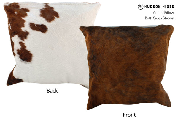 Brown and White Cowhide Pillow #16898