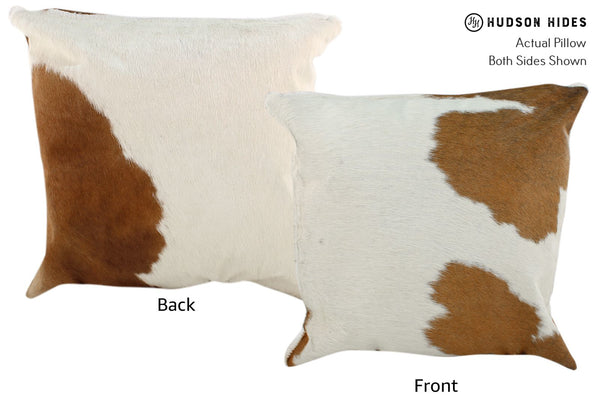 Brown and White Cowhide Pillow #16921