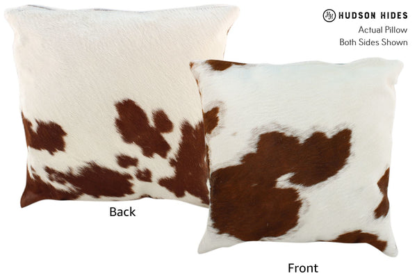 Brown and White Cowhide Pillow #16922
