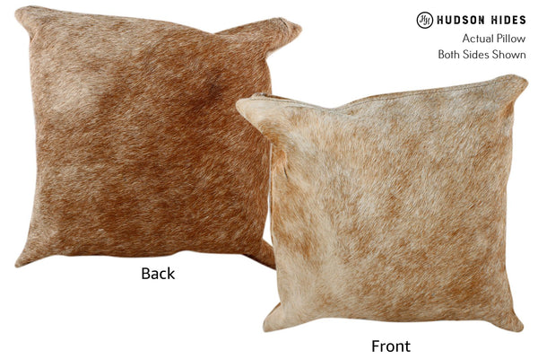 Solid Brown Cowhide Pillow #16959