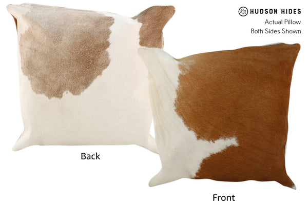 Brown and White Cowhide Pillow #16966