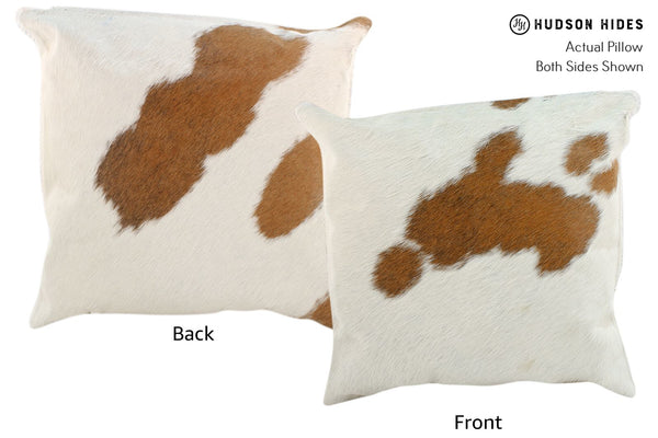 Brown and White Cowhide Pillow #16969