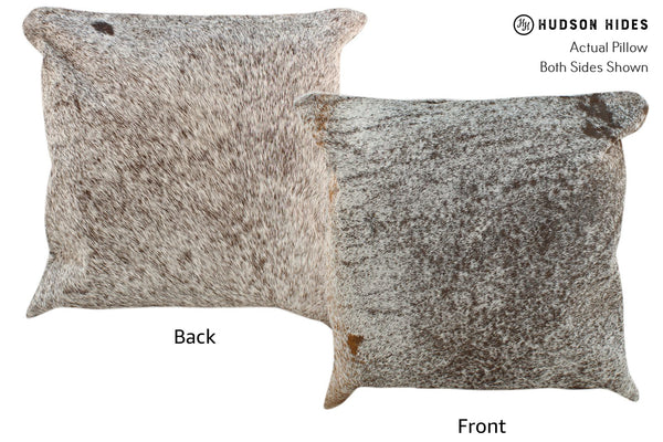 Salt and Pepper Brown Cowhide Pillow #16971