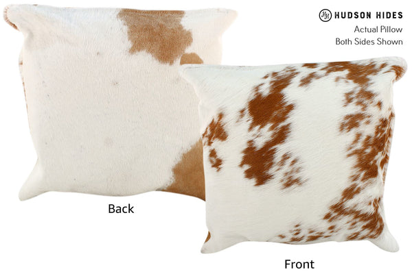 Brown and White Cowhide Pillow #16973