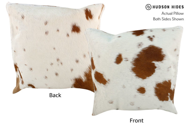 Brown and White Cowhide Pillow #16984