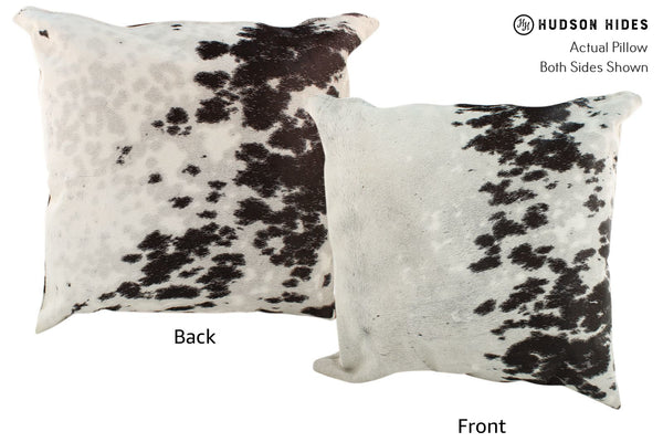 Salt and Pepper Black Cowhide Pillow #16997