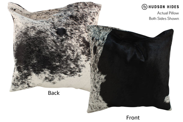 Salt and Pepper Black Cowhide Pillow #17133