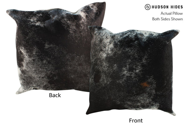 Salt and Pepper Black Cowhide Pillow #17162