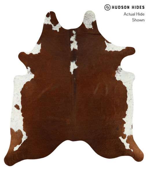 Brown and White Regular Cowhide Rug #18135