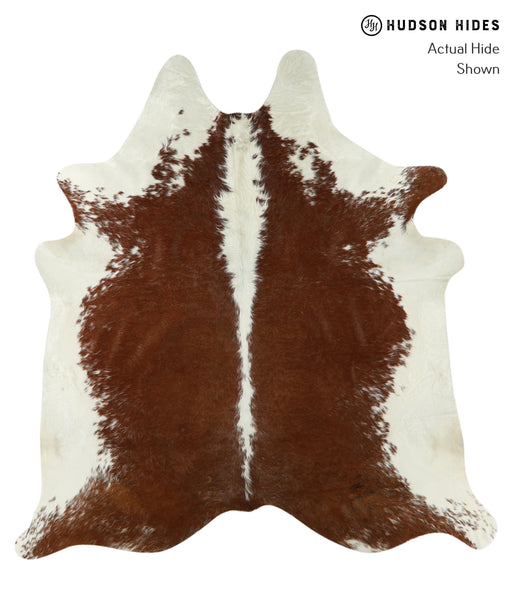 Brown and White Cowhide Rug #18136