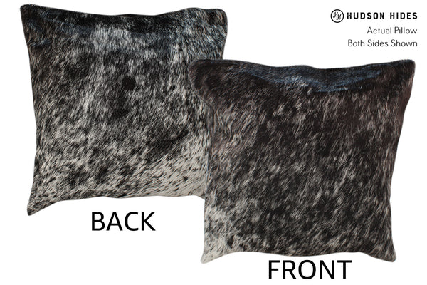 Salt and Pepper Black Cowhide Pillow #18216